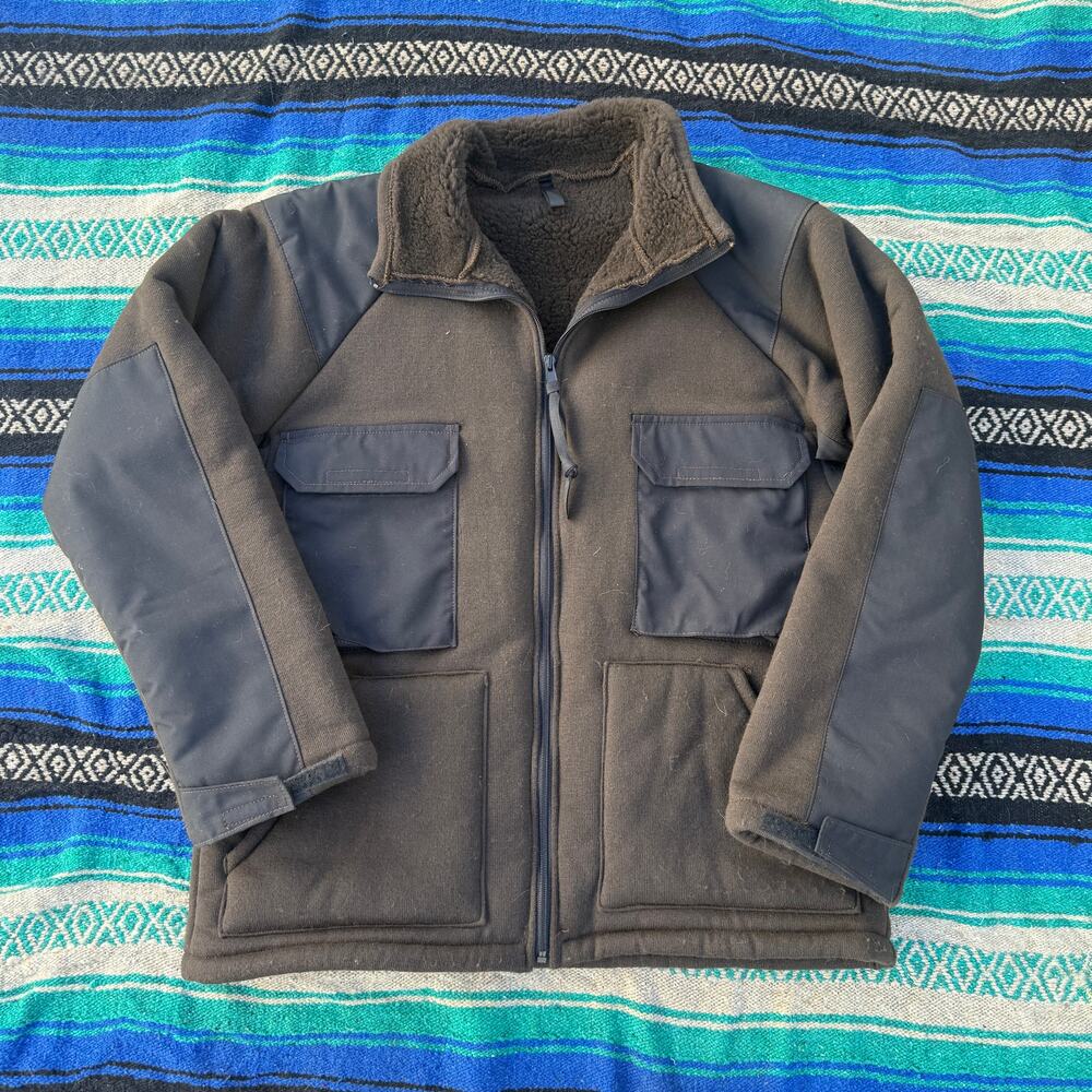 Men's Vintage 90's US Military Brown Fleece Pile Cold Weather Jacket Sz Large